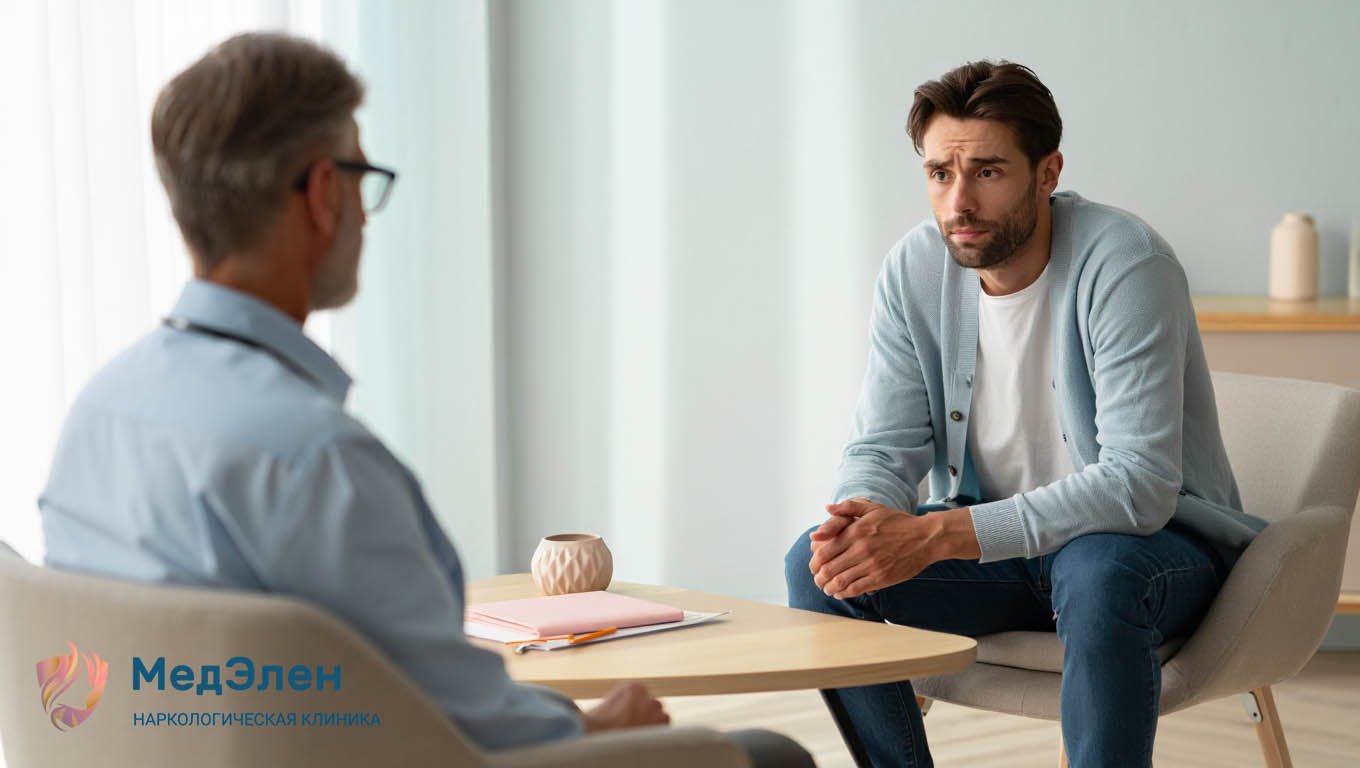 Мужчина на приеме у психолога